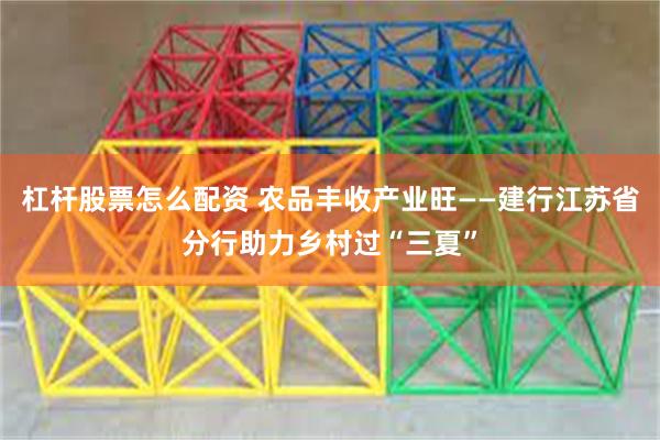 杠杆股票怎么配资 农品丰收产业旺——建行江苏省分行助力乡村过“三夏”